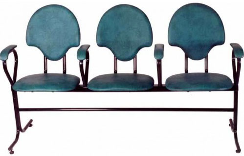 Секция стульев М115 на металлической раме 3-х местная с мягкими сиденьями
