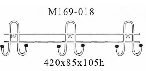 Навесная вешалка металлическая М169-018 настенная