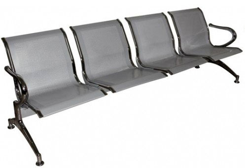  Секция стульев J-19-4 четырехместная разборная на металлической раме перфорированные с мягкими накладками. 