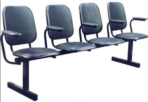 Секция стульев М114/116 на металлической раме 3-х/4-х местная с мягкими сиденьями с подлокотниками