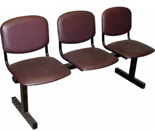 Секция стульев М118 на металлической раме 3-х местная с мягкими сиденьями. 