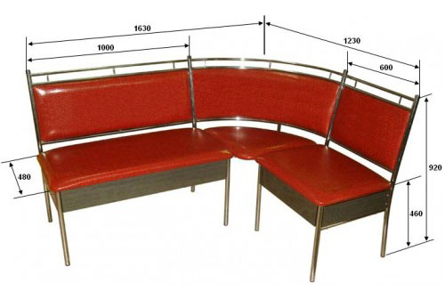 Угловой диван с ящиками М124-02 на металлическом каркасе