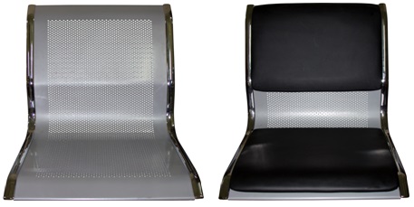 Металлические перфорированные сиденья у этих секций могут комплектоваться мягкими накладками, которые не сложно установить – сидеть будет более комфортно.