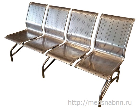 Секция стульев СС-438 на металлической раме 4-х секционная