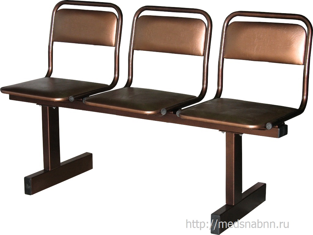 Секция стульев СС-480 на металлической раме 2-х/3-х/4-х/5-и местная с мягкими сиденьями