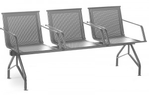 Многоместная перфорированная секция стульев КС86П с подлокотниками 