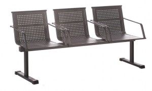 Многоместная перфорированная секция стульев КС88П с подлокотниками