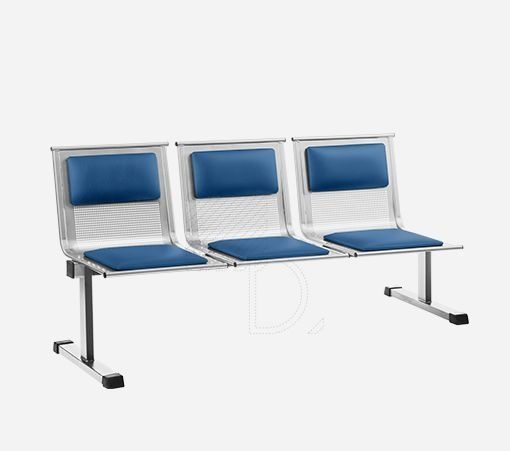 Секция стульев для поликлиник КС-88\4 перфорированная с мягкими накладками
