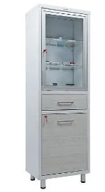 Шкаф медицинский для документов Н203 ШМ-SSD стекло, ящик