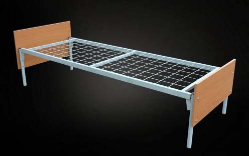 Кровать металлическая с меламиновыми спинками с сеткой 50*100мм.