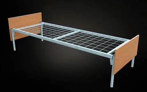 Кровать металлическая с меламиновыми спинками с сеткой 50*100мм. Кровать металлическая с меламиновыми спинками с сеткой 50*100мм.