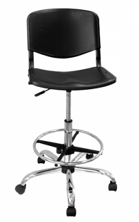 Кресло лабораторное ТЕКО высокое с кольцом для ног (медицинский стул) 
