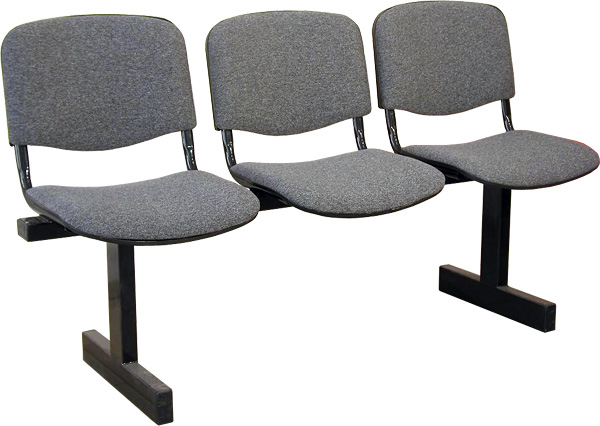 Секция стульев ИЗО трехместная на металлической раме с мягкими сиденьями. 