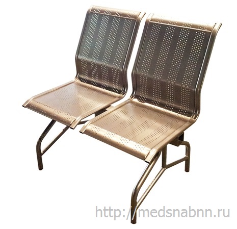 Секция стульев СС-438 на металлической раме 2-х секционная