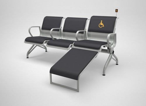 Многоместная мягкая секция для вокзалов КС-М10 с местом для инвалидов