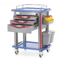 Тележки для аппаратуры 30 minStolik reanimatologa MM-TM-004 plastikovyj, 3 jashhika,na kolesah