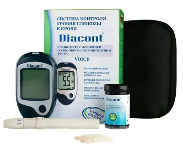 Глюкометр Diacont Voice (говорящий)измеритель глюкозы в крови 2